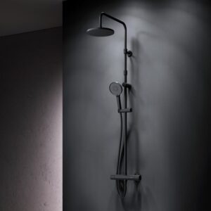 F0785A422 X-Joy, душ.система: см-ль д/душа с ТМС, душ.штанга,верхний душ 220мм, ручн душ, черн.