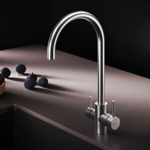 F85B07711 X-Joy S, смеситель для кухни с С-изливом с каналом для питьевой воды, сатин