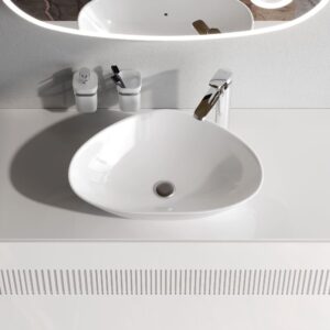 M8FWCC50600WG Func Раковина накладная ассиметричная 60 см, цвет белый глянец