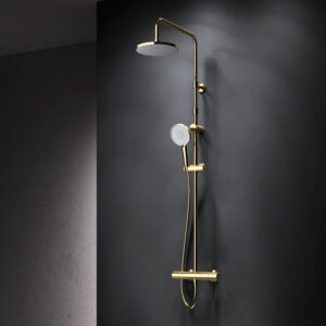 F0785A499 X-Joy, душ.система: см-ль д/душа с ТМС, душ.штанга,верхний душ 220мм, ручн душ, золото