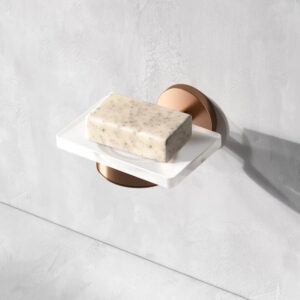 A85A34244 X-Joy, Стеклянная мыльница с настенным держателем, роз. золото