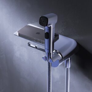 F0H8F900 Func, гигиенический набор со смесителем для душа с полкой, хром, шт.