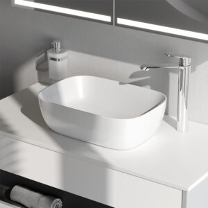 M8FWCC10450WG Func Раковина накладная, прямоугольник, 45 см, цвет белый глянец