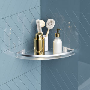 A7456100 Sense L Полка угловая стеклянная, алюминий