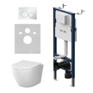 IS90101.801900 Инсталляция PrimeFit с клав L белый глянец с подвес унит Like Aquaspin с сид м/лиф