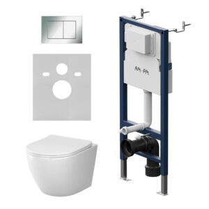 IS90251.801900 Инсталляция с клав PrimeFit S, хром глянц, с подвес унит Like Aquaspin с сид м/лифт