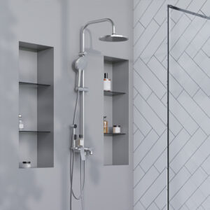977770000 Jupiter, ДС с ванно-душевым смесителем-полкой и гиг.душем, хром