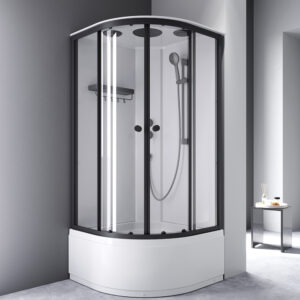 W94C-401A-090BT X-Joy Deep кабина душевая 90x90, 1/4 круга, профиль мат.черный, стекло прозрачное