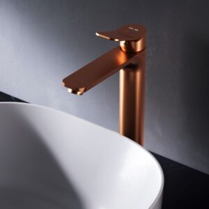 F85A92044 X-Joy, смеситель д/умывальника высокий, роз. золото