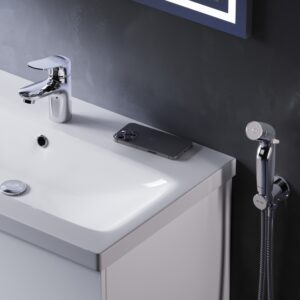 F85C03000 Sunny, смеситель для умывальника с гиг.душем, хром, шт