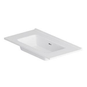 M7BWCC0802WG Sense, Раковина мебельная, керамическая, 80 см, встроенная, цвет: белый, глянец