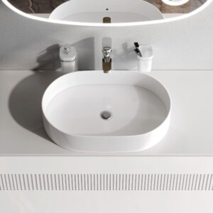 M8FWCC20500WG Func Раковина накладная овальная 50 см, цвет белый глянец