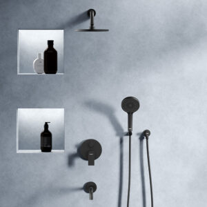 947510300 Apollo встраиваемая душевая система с ванно-душевым смесителем и изливом, чёрный