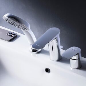 F50A01300 Inspire V2.0, смеситель на борт ванны, трёхсекционный, излив мм, хром, шт