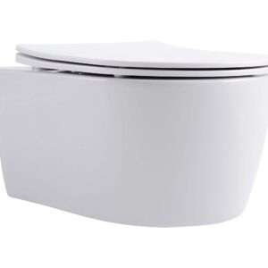 Унитаз-компакт подвесной безободковый AQUATEK ЕВРОПА AQ1106-00 490*360*250 мм, горизонтальный выпуск, тонкое сиденье с механизмом плавного закрывания, крепеж