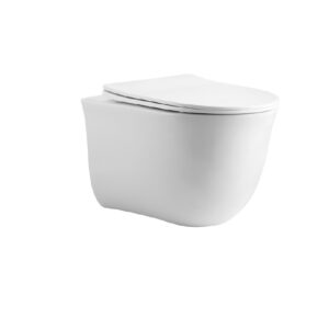 Унитаз-компакт подвесной безободковый Aquatek КЛАССИК AQ1112-00 490*365*340 мм, горизонтальный выпуск, тонкое сиденье с механизмом плавного закрывания, крепеж