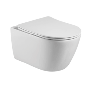 Унитаз подвесной безободковый AQUATEK БЕТТА AQ1253W-00 530*360*345 мм, горизонтальный выпуск, тонкое сиденье с механизмом плавного закрывания, крепеж