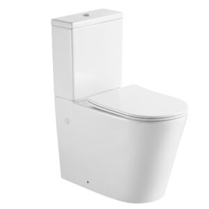 Унитаз-компакт напольный безободковый с бачком AQUATEK ОБЕРОН AQ1273H-00 890*375*690 мм, горизонтальный выпуск, тонкое сиденье с механизмом плавного закрывания, крепеж