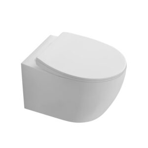 Унитаз подвесной безободковый Aquatek AQ1582T-00 СИРИУС 520*373*340, смыв TORNADO , тонкое сиденье с механизмом плавного закрывания, крепеж