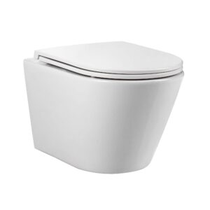 Унитаз-компакт подвесной AQ1904T-00 ВЕГА, смыв TORNADO, тонкое сиденье с механизмом плавного закрывания, крепеж, цвет белый, 490*360*320 мм