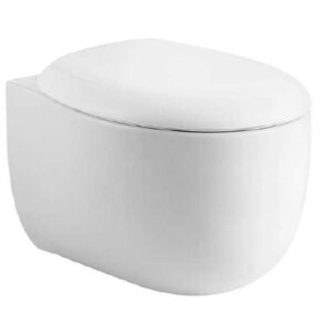 Унитаз подвесной безободковый Aquatek АЛЬТАИР AQ1980-00, 530*395*340 мм, горизонтальный выпуск, тонкое сиденье с механизмом плавного закрывания, крепеж