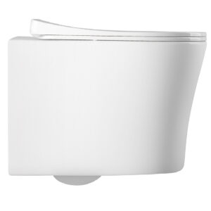 Унитаз подвесной безободковый AQUATEK НИКА AQ2009-00 525*365*360 мм, горизонтальный выпуск, тонкое сиденье с механизмом плавного закрывания, крепеж