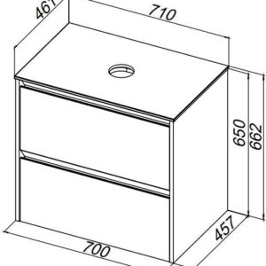 Столешница Allen Brau Activity 70 1.35021.AL акриловый камень альба