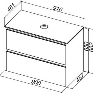 Столешница Allen Brau Activity 90 1.35023.ST акриловый камень сатин