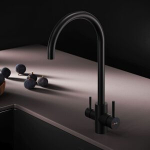 F85B07722 X-Joy S, смеситель для кухни с С-изливом с каналом для питьевой воды, черный