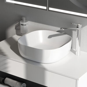 M8FWCC30430WG Func Раковина накладная, квадрат, 43 см, цвет белый глянец