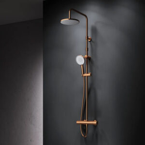 F0785A444 X-Joy, душ.система: см-ль д/душа с ТМС, душ.штанга,верхний душ 220мм, ручн душ, роз.золо