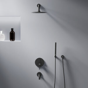 936510300 Scandinavian Pure встраиваемая душевая система с ванно-душевым смесителем и изливом, чёрн