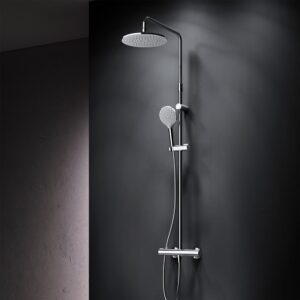 F0780464 Like,душ.система набор:см-ль д/душа термостат,верх.душ d250 мм, ручной душ 120 мм, 3 функци