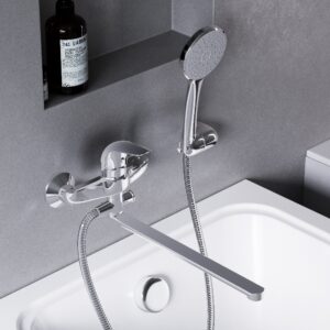 319500001_xxx Eclipse, смеситель для ванны и душа с универсальным изливом и душевым комплектом, хром