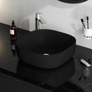 M8FWCC30430BM Func Раковина накладная, квадрат, 43 см, цвет черный матовый