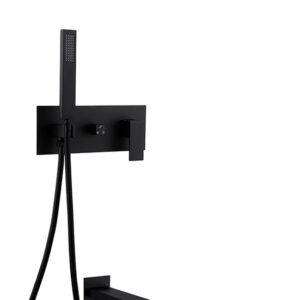 Душевая система ABBER Daheim AF8217B скрытого монтажа с изливом, черная матовая