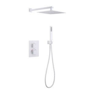 Душевая система ABBER Daheim AF8251W скрытого монтажа без излива, термостат,белый матовый