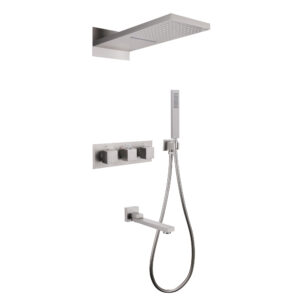 Душевая система ABBER Daheim AF8253SP скрытого монтажа с изливом, термостат, сатин