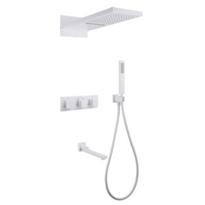 Душевая система ABBER Daheim AF8253W скрытого монтажа с изливом, термостат, белый матовый