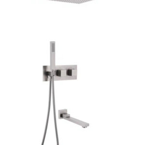 Душевая система ABBER Daheim AF8254SP скрытого монтажа с изливом, термостат, сатин