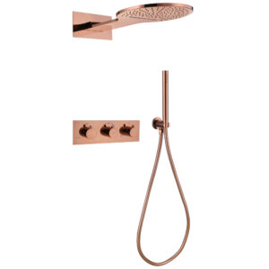 Душевая система ABBER Wasser Kreis AF8151RG скрытого монтажа без излива, термостат, розовое золото