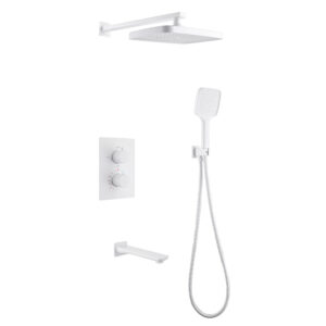 Душевая система ABBER Weiss Insel AF8050W скрытого монтажа с изливом, термостат, белый матовый