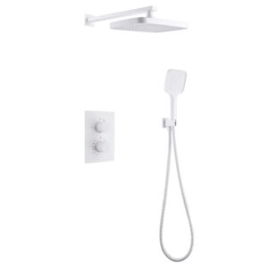 Душевая система ABBER Weiss Insel AF8051W скрытого монтажа без излива, термостат, белый матовый