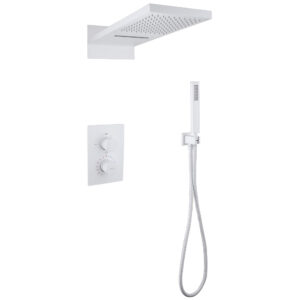 Душевая система ABBER Weiss Insel AF8052W скрытого монтажа без излива, термостат, белый матовый