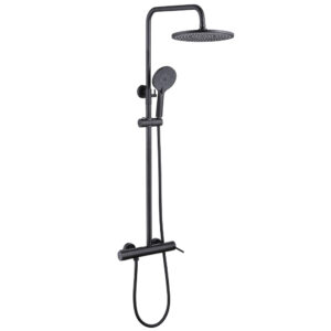 Душевая стойка ABBER Emotion AF8816BL с изливом, черный матовый