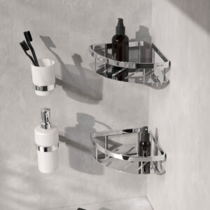 A7454200 Sense L Полка для душа угловая двухъярусная, хром