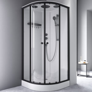 W94C-401-090BT X-Joy кабина душевая 90x90, 1/4 круга, профиль мат.черный, стекло прозрачное