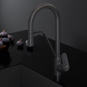 F8007822 Like, смеситель для кухни с каналом для питьевой воды и гибким изливом, черный, шт.