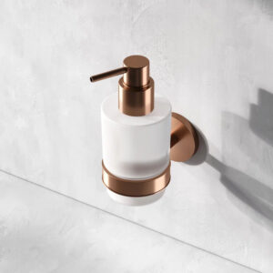 A85A36944 X-Joy, Стеклянный диспенсер для жидкого мыла с настенным держателем, роз. золото