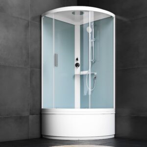 W88C-401A-090WT X-Joy Deep кабина душевая 90x90, 1/4 круга, профиль белый, стекло прозрачное